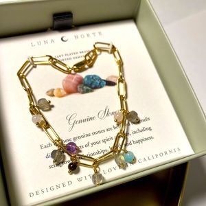 Luna Norte Gemstone Paperclip Bracelet